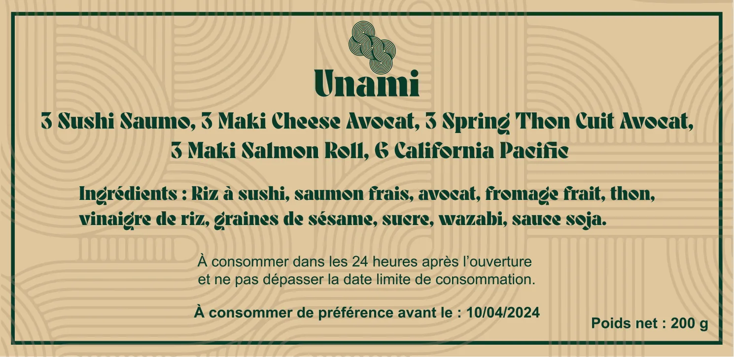 Unami — étiquette packaging